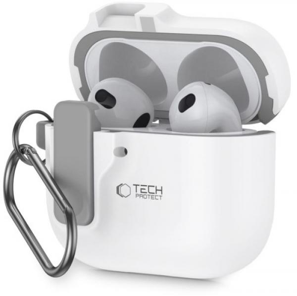 Etui Tech-Protect Slim Hook do Apple AirPods 4, białe