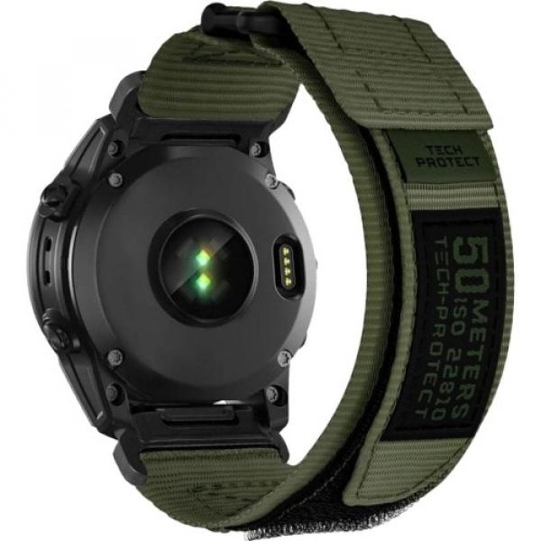 OUTLET: Pasek Tech-Protect Scout Pro, QuickFit 26mm do Garmin Fenix 8 (51 mm) / 7X Pro / 7X / 6X Pro, zielony