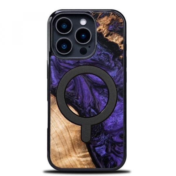 Drewniane etui Bewood Unique - Violet do MagSafe do iPhone 16 Pro