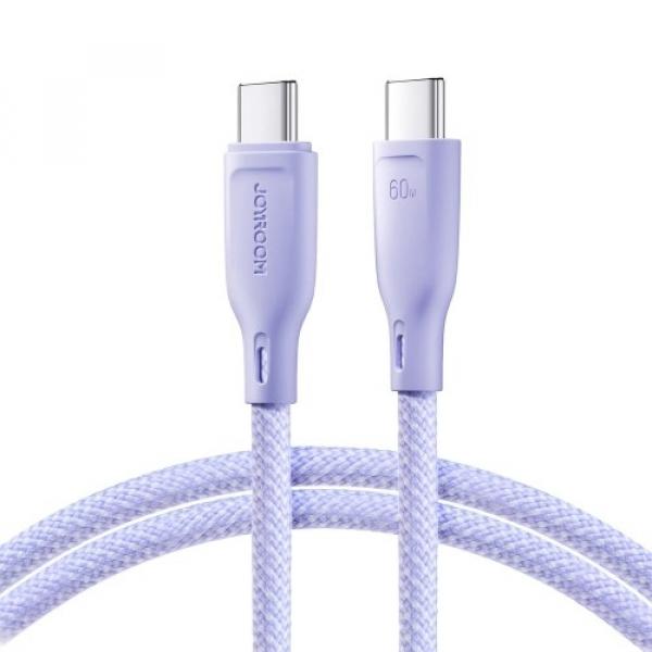 Kabel do ładowania / transmisji danych Joyroom Multi-Color USB-C do USB-C, 60W, 1m, fioletowy