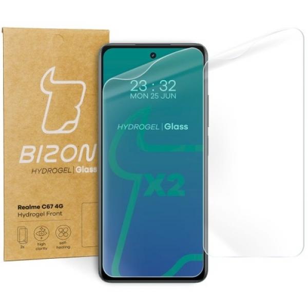 Folia hydrożelowa na ekran Bizon Glass Hydrogel Front do Realme C67 4G, 2 sztuki