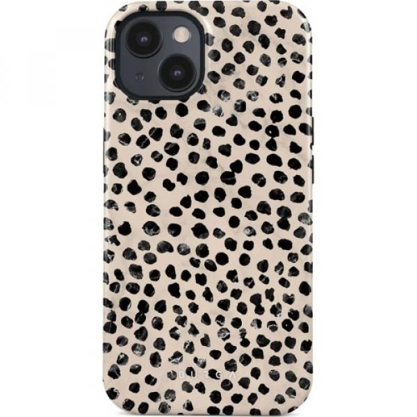 Etui Burga Almond Latte Tough Magsafe do iPhone 15, beżowe z czarnymi kropkami