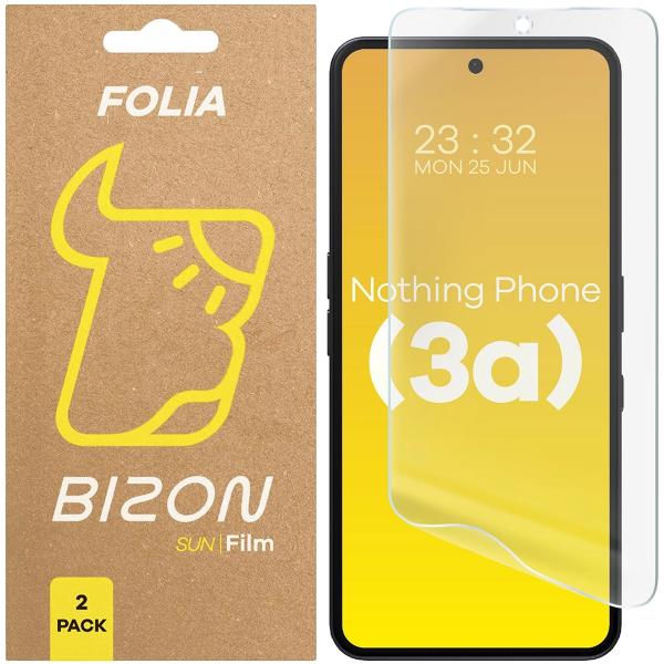 Folia matowa Bizon Glass Film Sun do Nothing Phone (3a), 2 sztuki