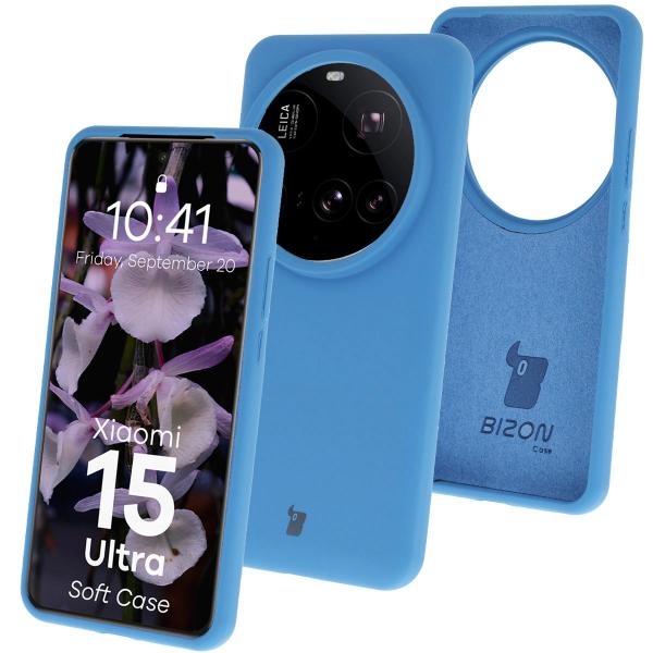 Silikonowe etui Bizon Soft Case do Xiaomi 15 Ultra, niebieskie