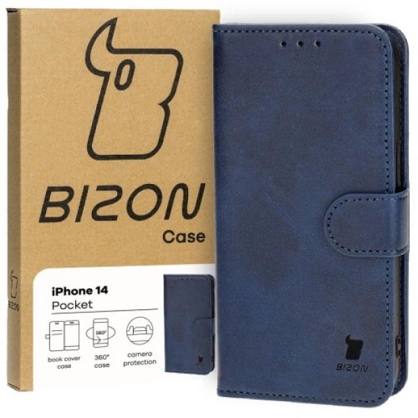 Etui z klapką Bizon Case Pocket do iPhone 14, granatowe