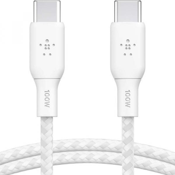 Kabel Belkin Boost USB-C do USB-C 100W 5A 2m, biały