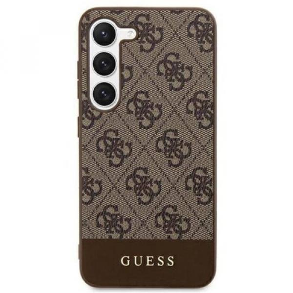 Etui Guess 4G Stripe Collection do Galaxy S24, brązowe