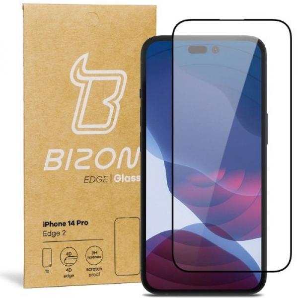 Szkło hartowane Bizon Glass Edge 2 do iPhone 14 Pro, czarne