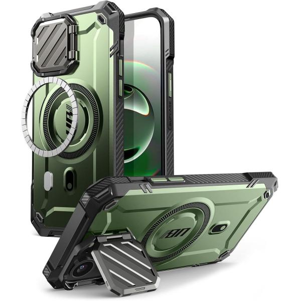 Etui pancerne Supcase UB Mag XT do MagSafe do iPhone 16e, zielone
