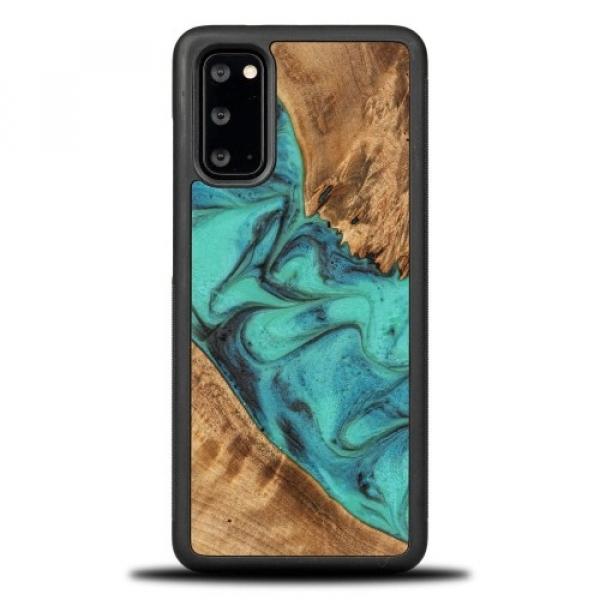 Drewniane etui Bewood Unique - Turquoise do Galaxy S20