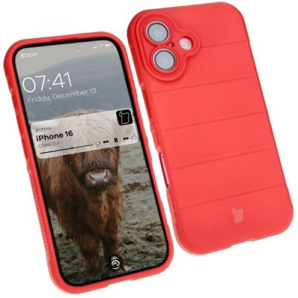 Pancerne etui Bizon Case Tur do iPhone 16, czerwone