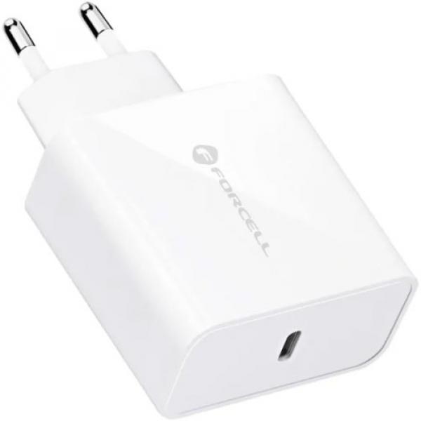 Ładowarka sieciowa Forcell Wall Charger 45W, USB-C, PD, QC 4.0, biała