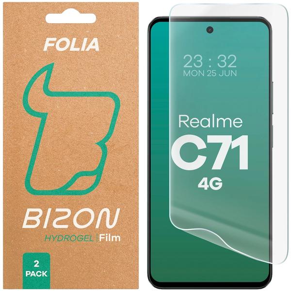 Folia hydrożelowa na ekran Bizon Glass Hydrogel Front do Realme C71 4G, 2 sztuki