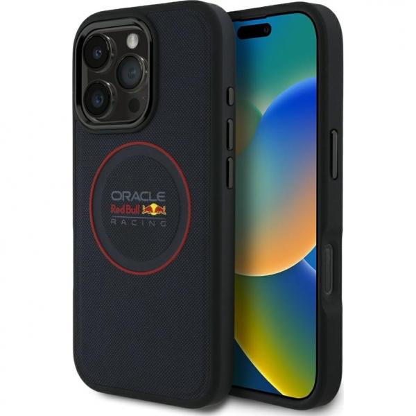Etui Red Bull Leather Red Ring do MagSafe do iPhone 16 Pro Max, granatowe