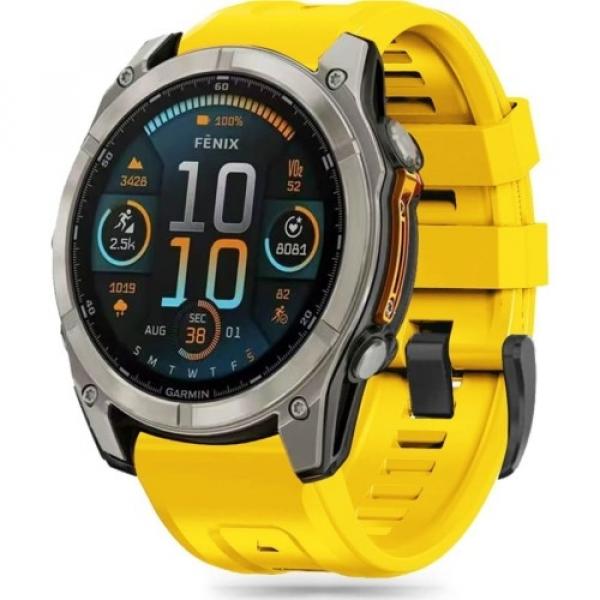 Pasek Tech-Protect Silicone, QuickFit 26mm do Garmin Fenix 8 (51 mm) / 7X Pro / 7X / 6X Pro, żółty