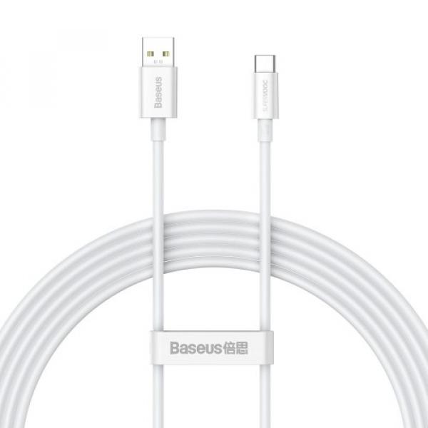 Kabel Baseus Superior Series SUPERVOOC USB-A do USB-C 65W 2m, 480Mb/s, biały