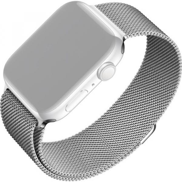 Mediolański pasek Fixed Mesh Strap do Apple Watch 42/41/40/38 mm, srebrny