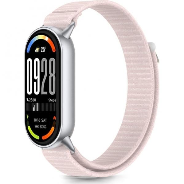 Pasek Tech-Protect Nylon do Xiaomi Smart Band 10 / 9 / 9 NFC / 8, różowo-szary