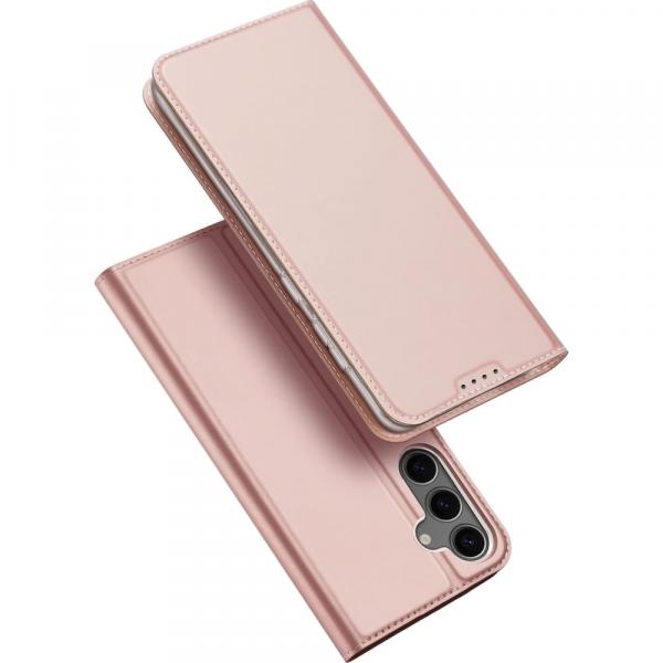 Etui z klapką Dux Ducis Skin Pro do Galaxy S25, różowozłote