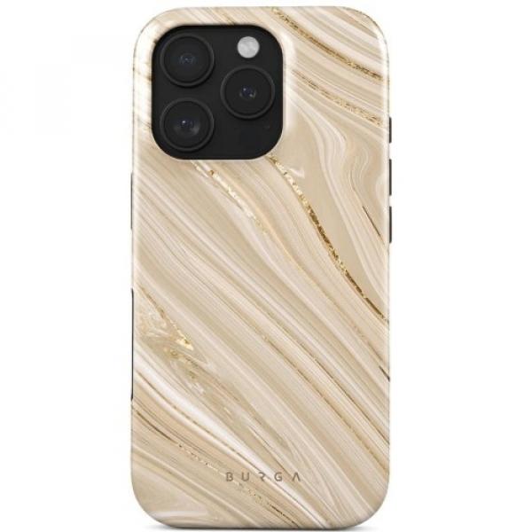 Etui Burga Full Glam Tough Magnetic do iPhone 16 Pro Max, beżowe wzorzyste