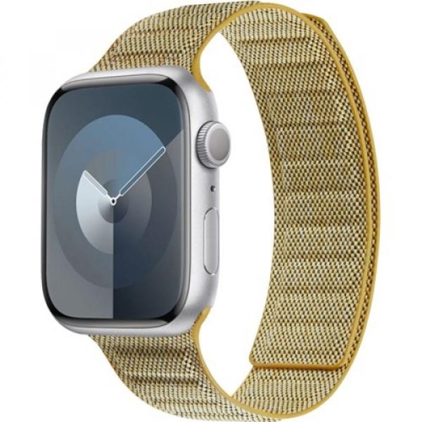 Pasek magnetyczny Crong Melange do Apple Watch 41/40/38 mm, żółty