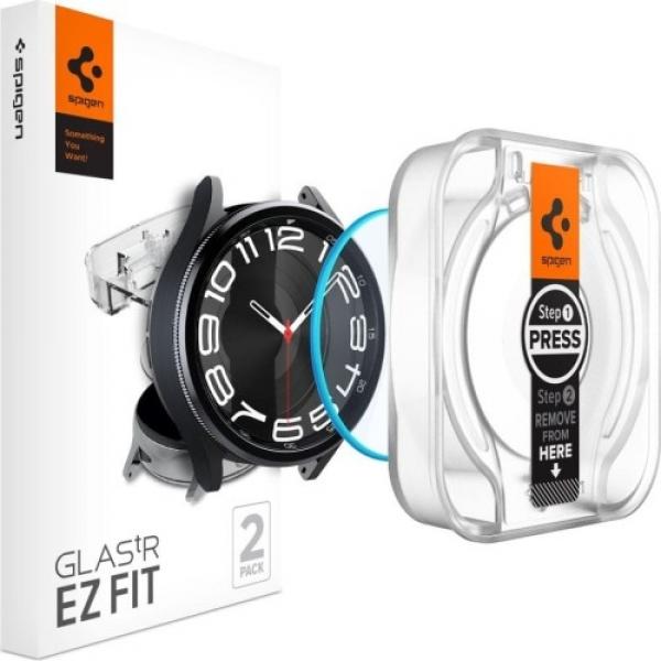 OUTLET: Szkło do etui + Aplikator Spigen Glas.tr EZ Fit 2-Pack do Galaxy Watch 6 Classic 43mm