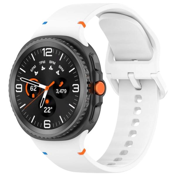 Silikonowy pasek Bizon Strap Watch Silicone G do Galaxy Watch 8 / 8 Classic, biały