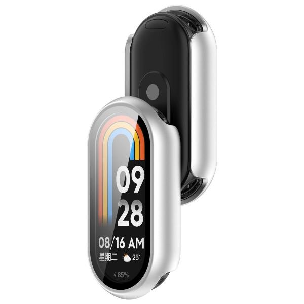Etui ze szkłem do zegarka Bizon Case+Glass Watch do Xiaomi Smart Band 10, srebrne