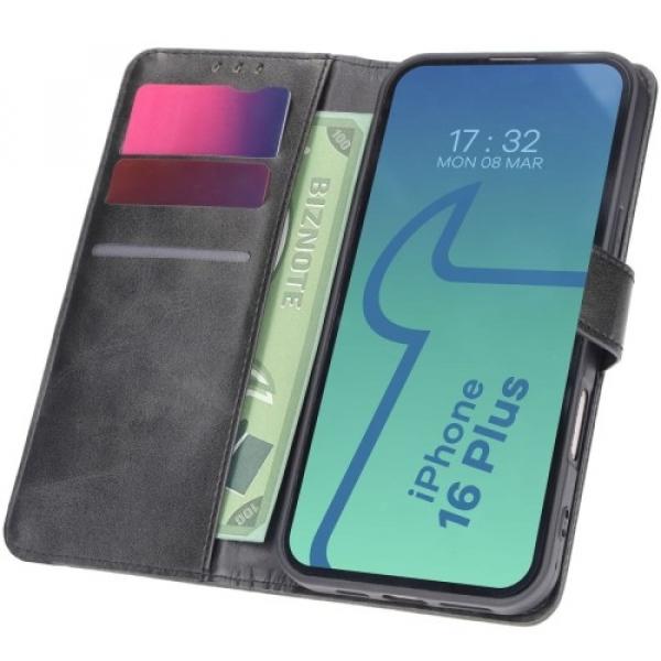 Etui z klapką Bizon Case Pocket do iPhone 16 Plus, czarne