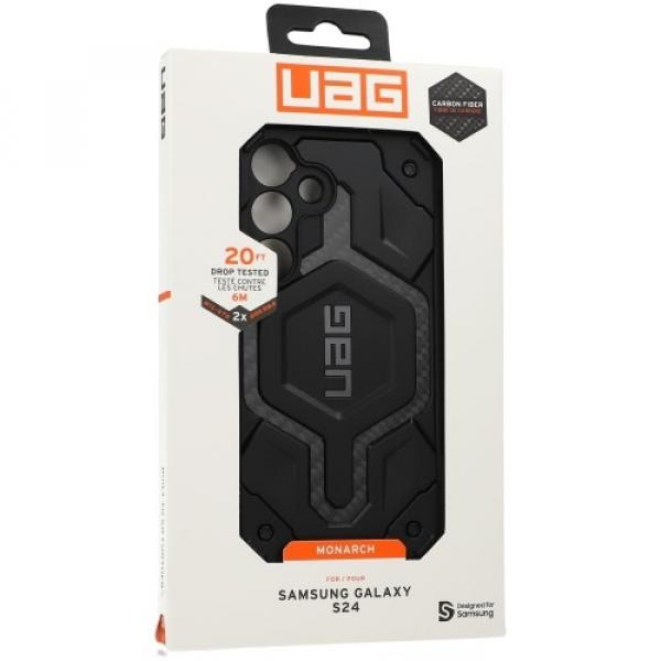 Etui pancerne Urban Armor Gear UAG Monarch do Galaxy S24, czarne karbonowe