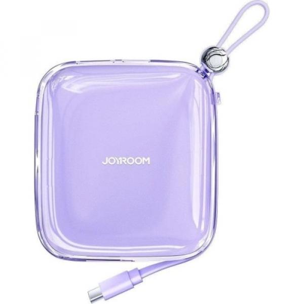 Powerbank Joyroom Jelly Series 10000mAh 22.5W USB-C/USB-A, z kablem USB-C, fioletowy