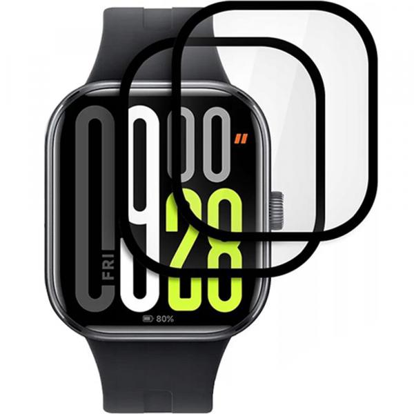 Szkło hybrydowe Tech-Protect Hybrid Fit+ do Xiaomi Redmi Watch 5, 2 sztuki, przezroczyste z czarną ramką