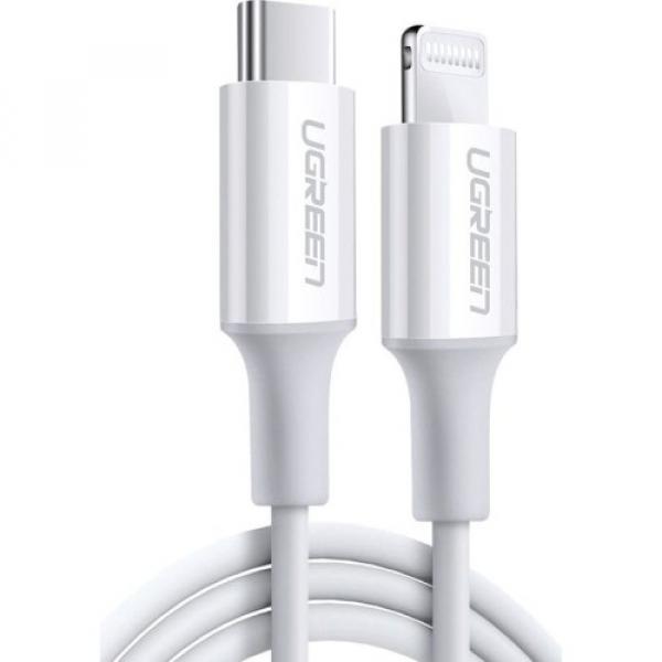 Kabel Ugreen USB-C do Lightning MFi 20W, 3A, 1,5 m, biały