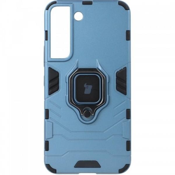 Etui Bizon Case Armor Ring do Galaxy S22 Plus, niebieskie