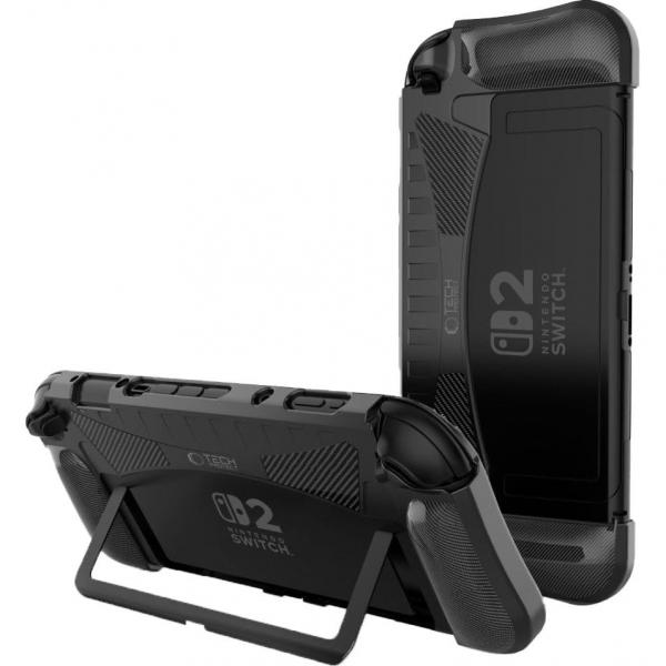 Etui Tech-Protect TpuCarbon do Nintendo Switch 2, czarne