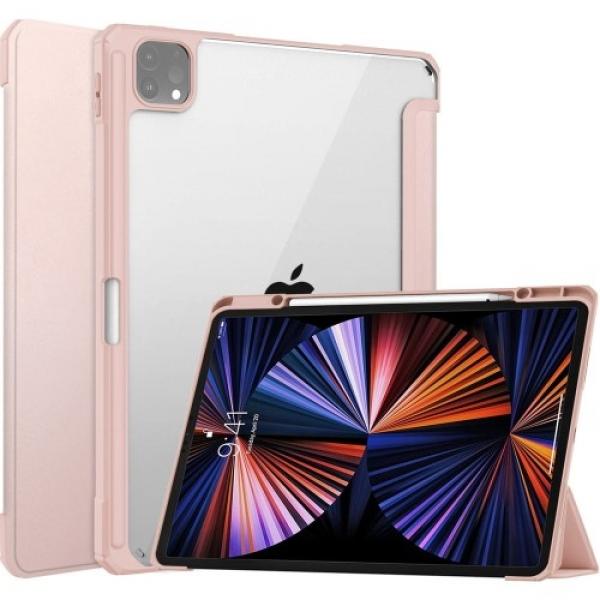 Etui Bizon Case Tab Clear Matt do Apple iPad Pro 12.9 2022/2021/2018, różowozłote