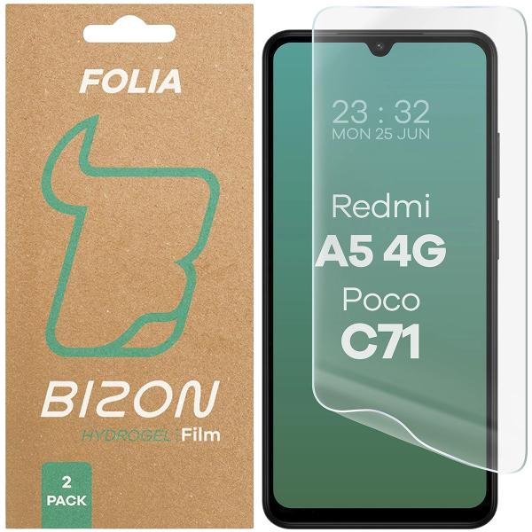 Folia hydrożelowa na ekran Bizon Glass Hydrogel Front do Xiaomi Redmi A5 4G / POCO C71 4G, 2 sztuki