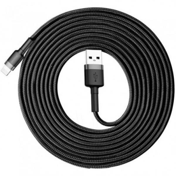 Kabel Baseus Cafule 2A USB-A do Lightning 3m, czarno-szary