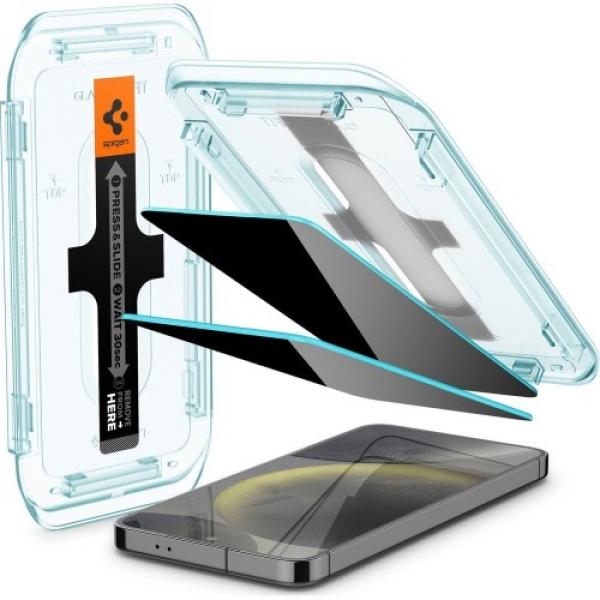 Szkło do etui + Aplikator Spigen Glas.tr Privacy EZ Fit 2-Pack do Galaxy S24