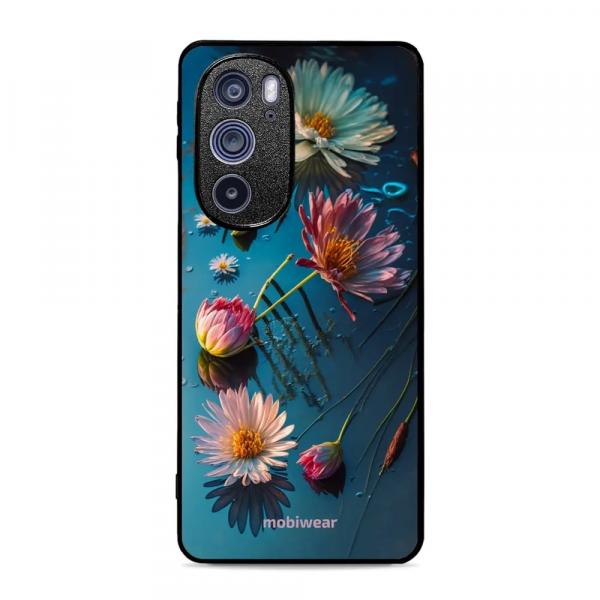 Etui ochronne do Motorola Edge 30 Pro, Mobiwear Glossy Case, niebiesko-kwieciste