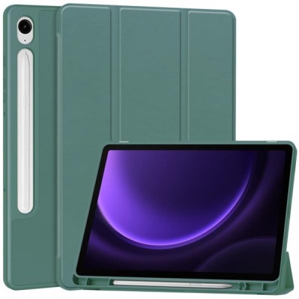 Etui Bizon Case Tab Lizard do Galaxy Tab S10 FE / S9 / S9 FE, ciemnozielone