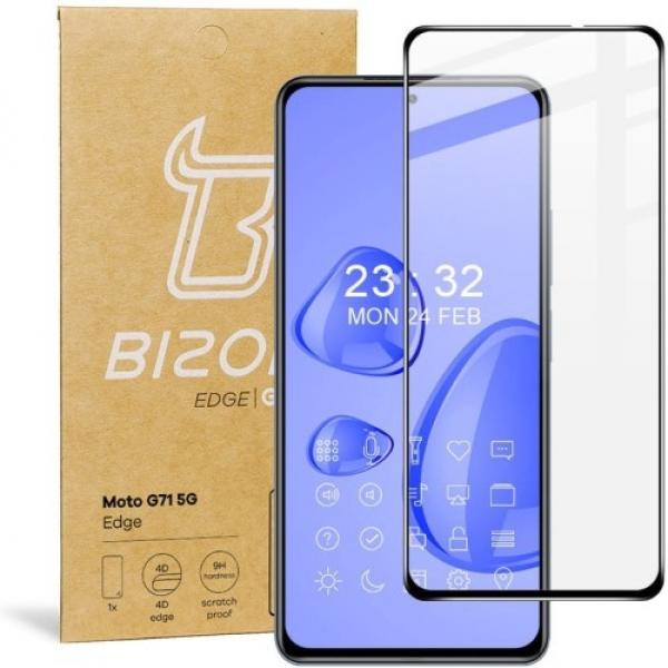 Szkło hartowane Bizon Glass Edge do Moto G71 5G, czarne