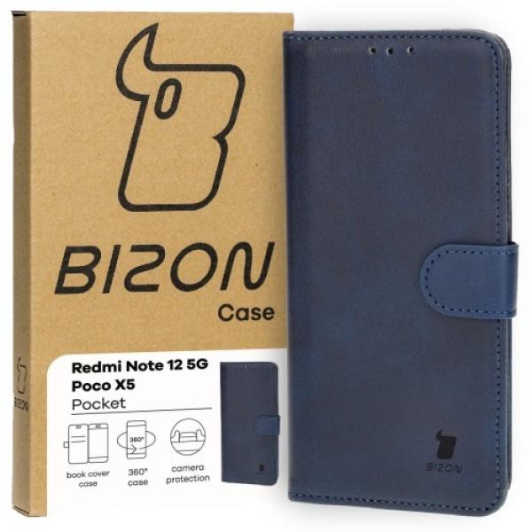 Etui z klapką Bizon Case Pocket do Xiaomi Redmi Note 12 5G / Xiaomi Poco X5, granatowe