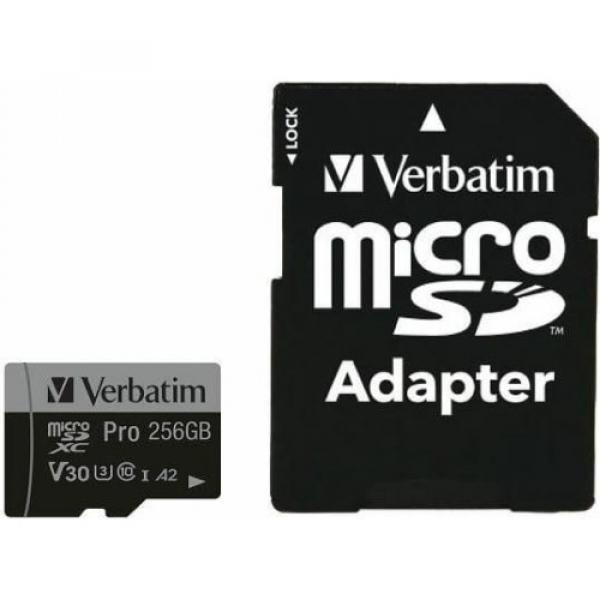 Karta pamięci z adapterem Verbatim Pro microSDXC U3 V30 256GB