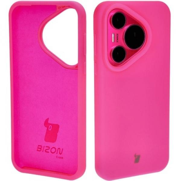 Silikonowe etui Bizon Soft Case do Huawei Pura 70, neonowo-różowe