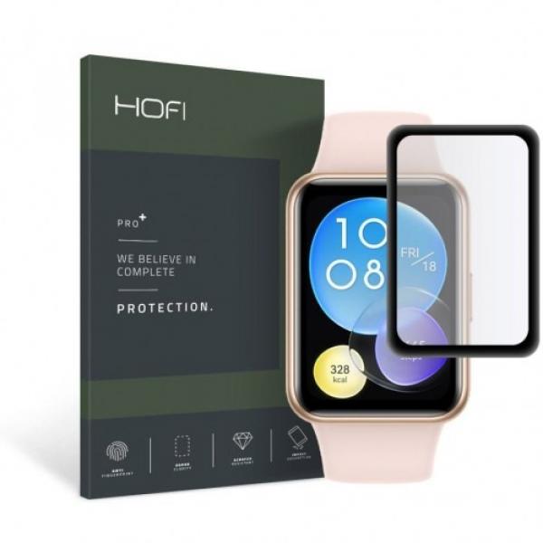 Szkło hybrydowe Hofi Hybrid Pro+ Huawei Watch Fit 2, czarna ramka