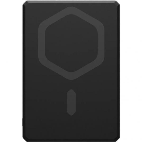 Powerbank indukcyjny do MagSafe Urban Armor Gear SRGE Slim 5k 20W, 5000mAh + pleciony kabel USB-C, czarno-szary