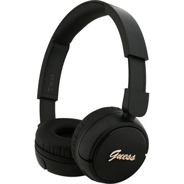Bezprzewodowe słuchawki nauszne Guess Metal Logo Script Logo Bluetooth 5.3, czarne