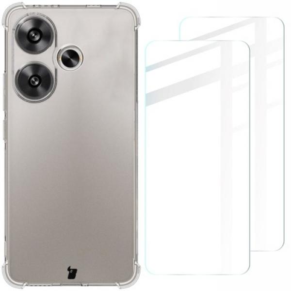 Etui + 2x szkło hartowane Bizon Case Clear Pack do Xiaomi Poco F6