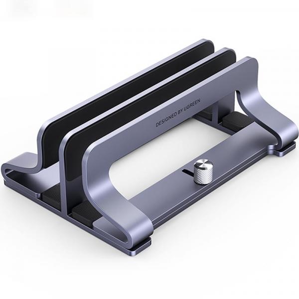 Aluminiowy pionowy stojak / uchwyt Ugreen do laptopów / tabletów 12 do 26 mm, srebrny